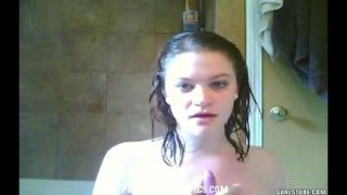 Adorable teenage gal is blowing a cock