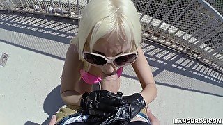 Big Booty Blondie Fesser Takes A Public Pounding