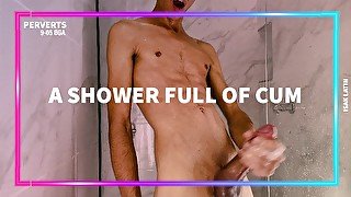 EXCLUSIVE CONTENT, HOT SHOW IN THE BATHROOM WITH MY HUGE COCK