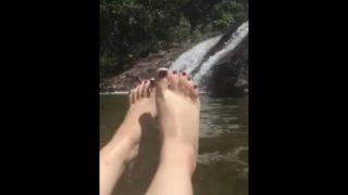 @tici_feet IG tici_feet tici feet my feet in a waterfall