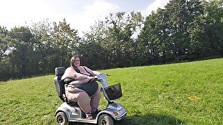 Riding my new mobility scooter