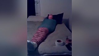 Helpless Mummy Teased By Her Dom