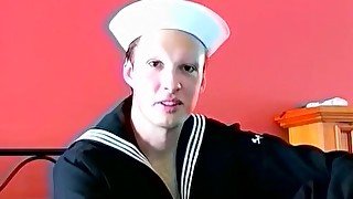 Twink sailor Jeff White shooting jizz after blowjob