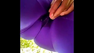 Public Leaking Creampie In Leggings - Cum Filled Cum Slut - Cum Walk