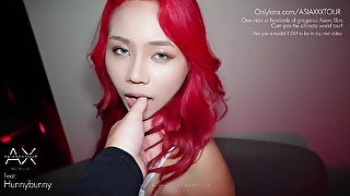 Asian Red Hair Slut Gets Deepthroat And Anal Plugged P1