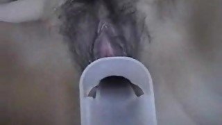 Freaky Asian chick and her guy have a piss part