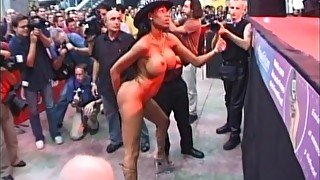 Black Cowgirl Gives Lucky White Guy A Public Sex Party