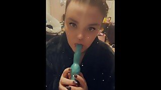 Puppy girl sucks dick