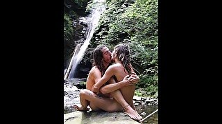 Guys kissing naked in nature