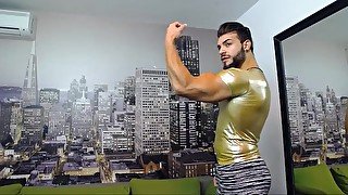 Raz Muscle flexing in tight cloths