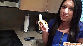 Stunning brunette girlfriend Alissa Avni filmed during fucking