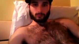 Hairy chest covered in cum