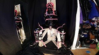 Strapped To Fucking Machine Chair In Pvc Catsuit Gagged In Chastity - Teaser Video