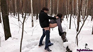 Babe Fantasizes about Teacher and Sex With Him in the Forest