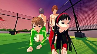 FOURSOME WITH  AND YUKIKO - PERSONA 4 PORN