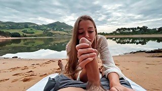 On The Beach. Public Pov - Morning Sex