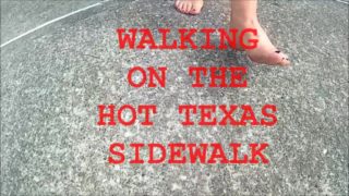 MILF FEET WALKING BAREFOOT ON HOT SIDEWALK