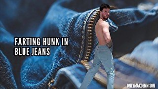 Farting hunk in jeans