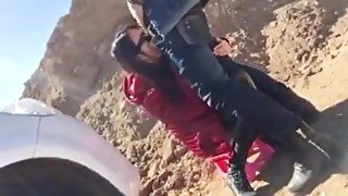 A Chinese couple is fucking outdoors !! ..