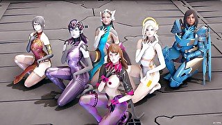 [MMD] Red Velvet - Red Flavor StripDance Dva Mercy Pharah Mei Symmetra Widowmaker Overwatch Hentai