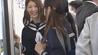 Horny Japanese model Koizumi Nozomi, Arisa Nakano in Exotic Public JAV clip