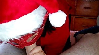 Christmas blowjob with Cum in mouth HOT Mom And Step Son