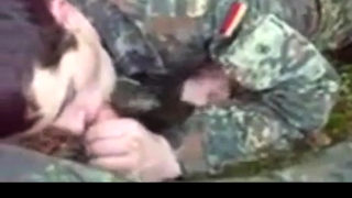 Str8 German soldiers first time swallow cum