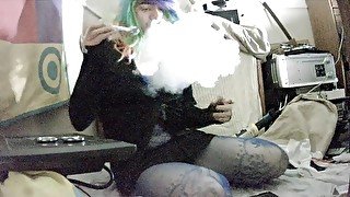 Samanthacd31 short clip blowing clouds all dressed up!!