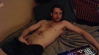 Fondling dick and teasing on cam hot amateur stud feels himself (no cum)