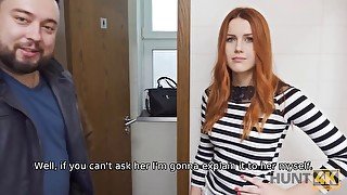 For cash cuck permits hunter to fuck red-haired GF