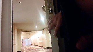 Masturbating and Cumming in a Hotel Hallway