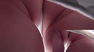 Upskirt voyeur scene filmed on the hidden camera