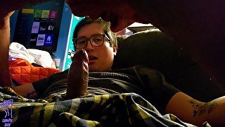 Gamer Boy Gets Cock Sucked by Daddy