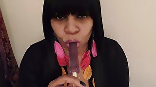 Grape Popsicle Sucking and Licking