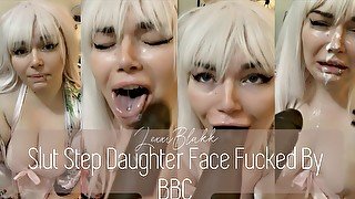 Slut stepdaughter face fucked by BBC