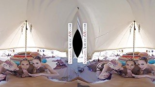 Naughty America - VR you get to fuck 3 chicks in the desert