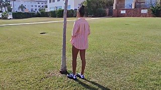 Cute Little Latina Doll Walking Naked Through The City People See Me Masturbating