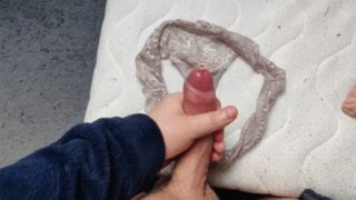 Cum on my step sister stolen dirty panties - handjob