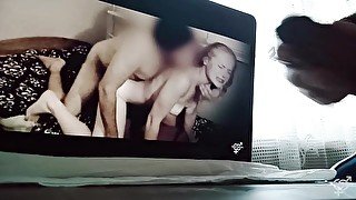 Watching my own video with my girlfriend turns me on and I decide to Jerk off