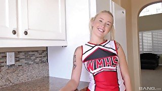 Smooth fucking on the bed with blonde cheerleader Layla Love