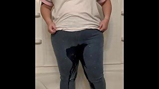 Sexy girl struggles to hold her full bladder