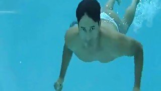 Gabriel swimming with friend