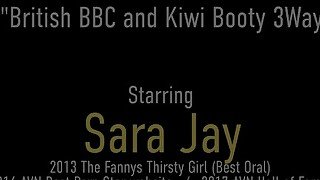 Global 3Way! PAWG Sexpert Sara Jay Fucks Kiwi Aubrey Black and Big UK Dick!