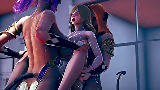 sexy succubus fuck to working woman - 3d hentai animation