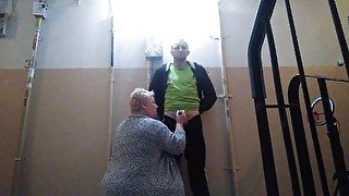 Oral sex and masturbation cock in the entrance 1