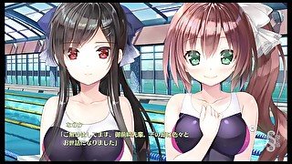 【#06 エロゲー スタディ§ステディ(体験版)実況動画】競泳水着姿のなのかちゃんと先輩の爆乳ツーショット！エロ可愛い。(巨乳ギャルゲー・アダルトPCゲーム) Hentai game)