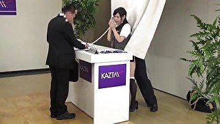 A normal day_s receptionist becomes a hardsex work day [Full Video