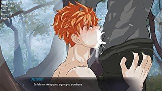 Hunky Redhead Anime Stud Deepthroating Monster Cock For New Master