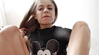 Pov spit-stomping! Teenie brat girl stomping spit fun!