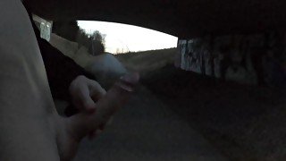 Caught by A Passing Car & Risky Cum Load Under a Bridge